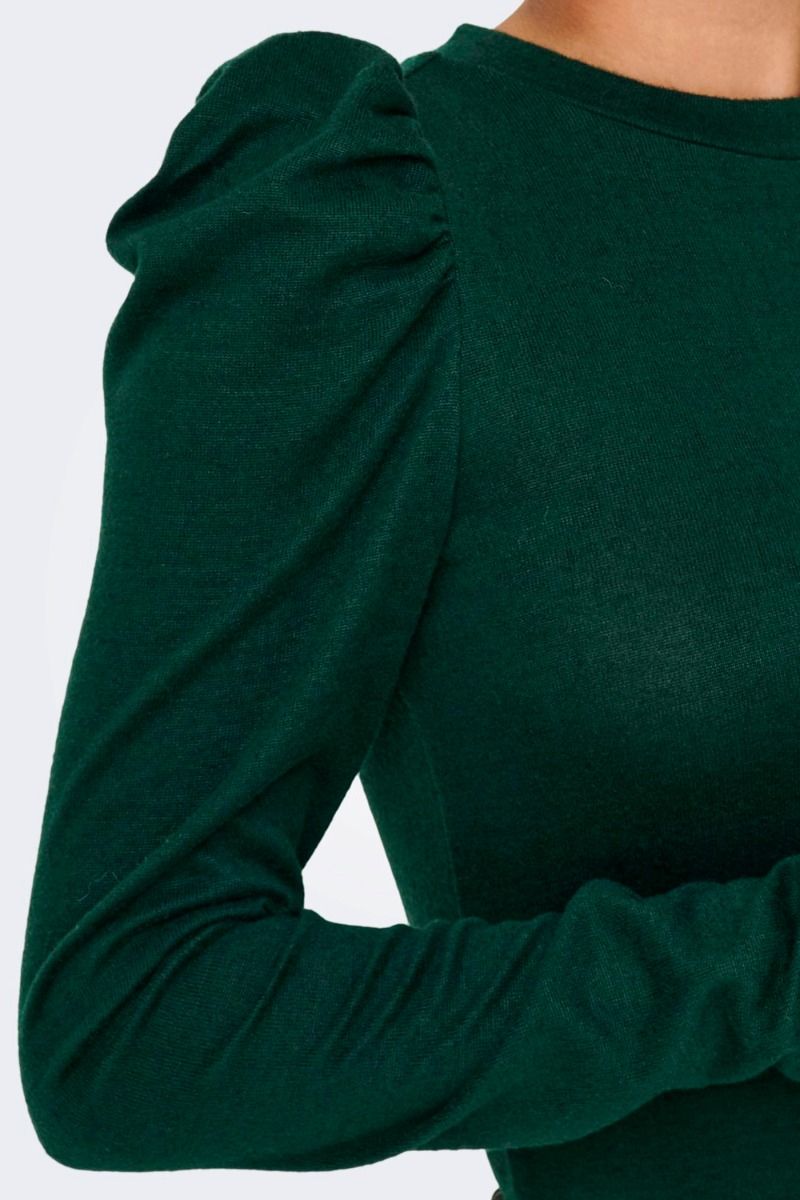 JDY - Bluse - JDY Tonsy L/S Puff Sleeve Top - Scarab