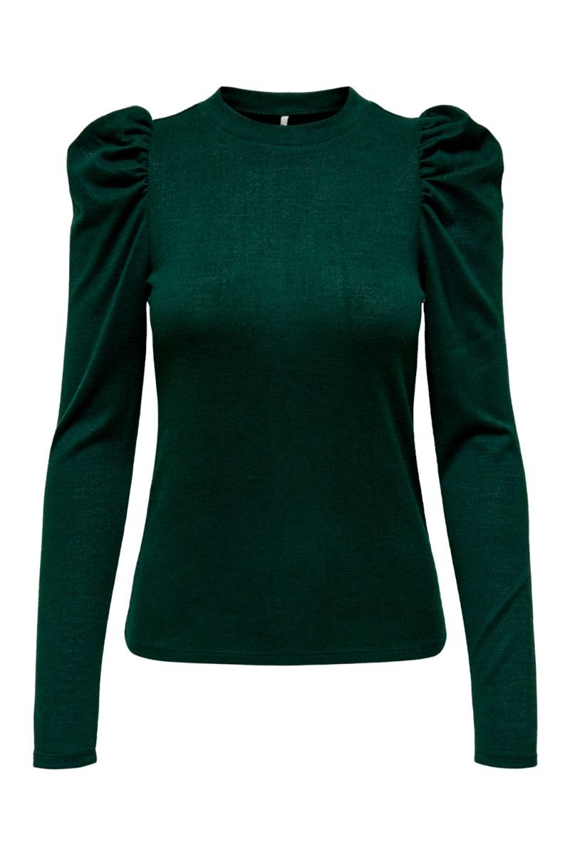 JDY - Bluse - JDY Tonsy L/S Puff Sleeve Top - Scarab