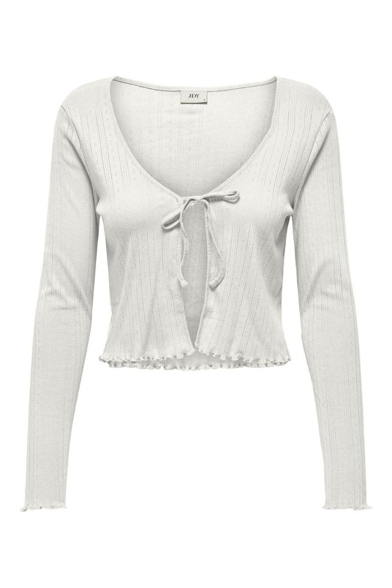 JDY - Bluse - JDY Salsa Life L/S Cardigan - Cloud Dancer