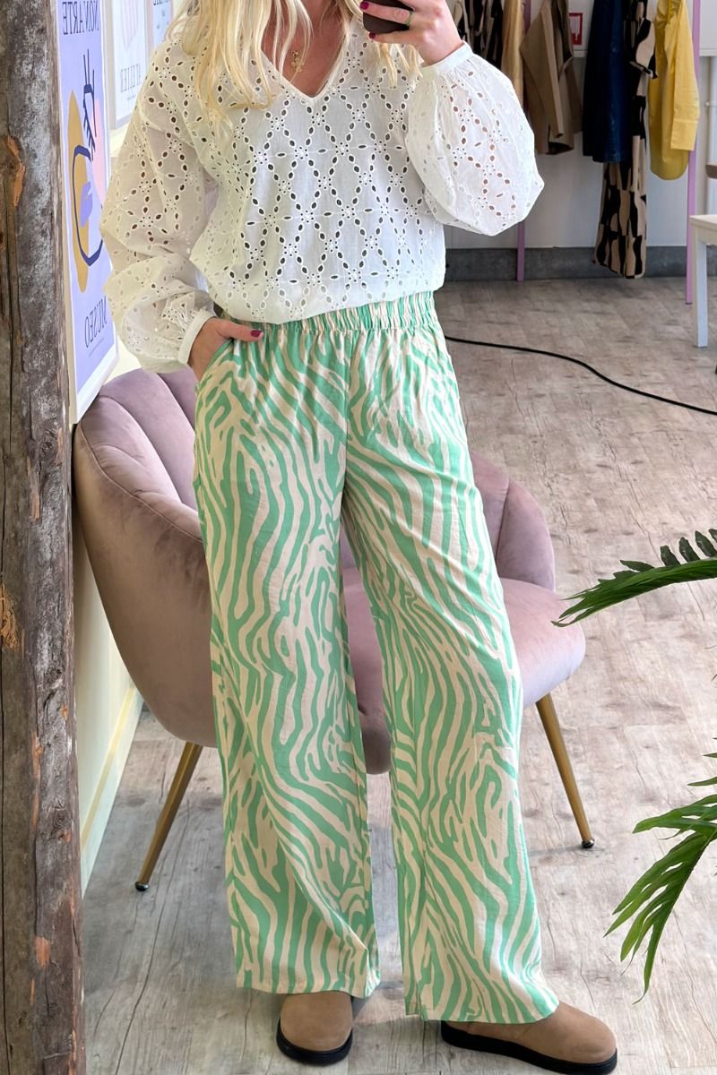 JDY - Bukser - JDY Camille MW Wide Pant - Sandshell/Green