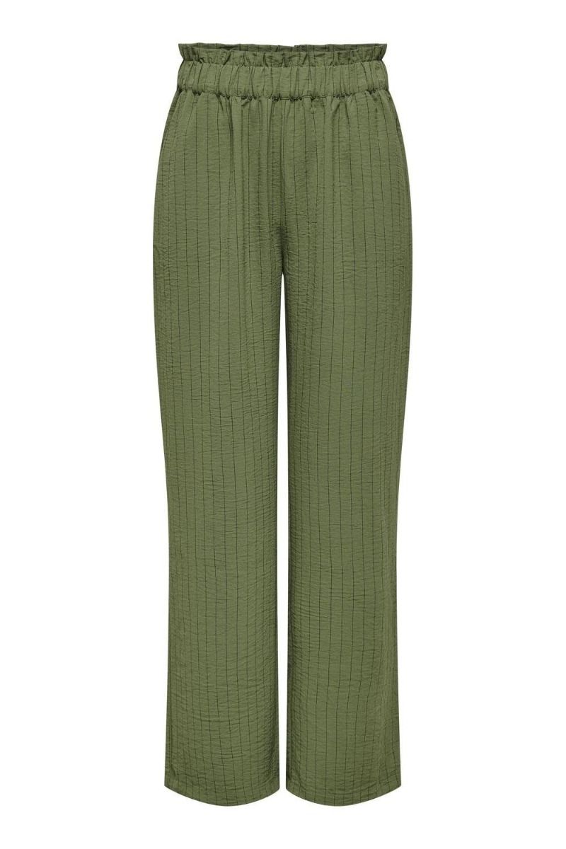 JDY - Bukser - JDY Divya Life Hw Striped Wide Pants - Winter Moss