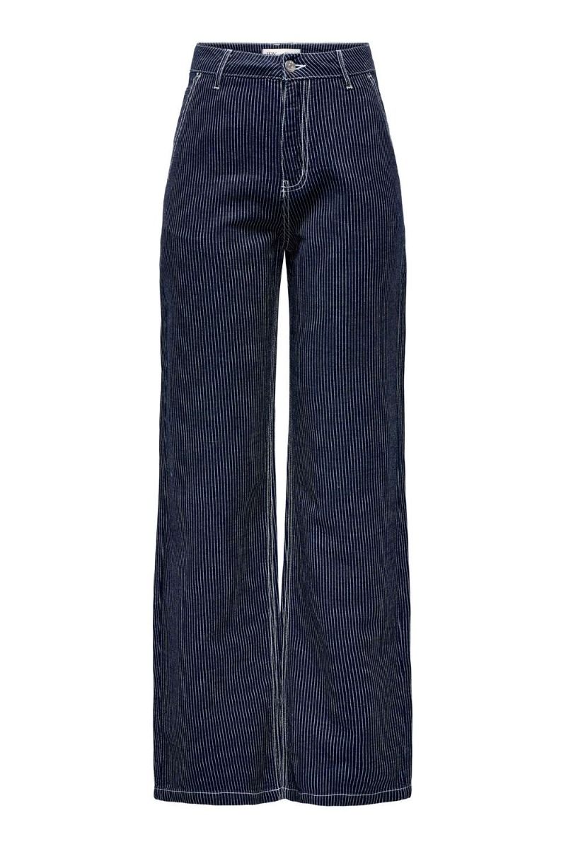 JDY - Bukser - JDY Nevaeh HW Straight Leg Pants - Night Sky