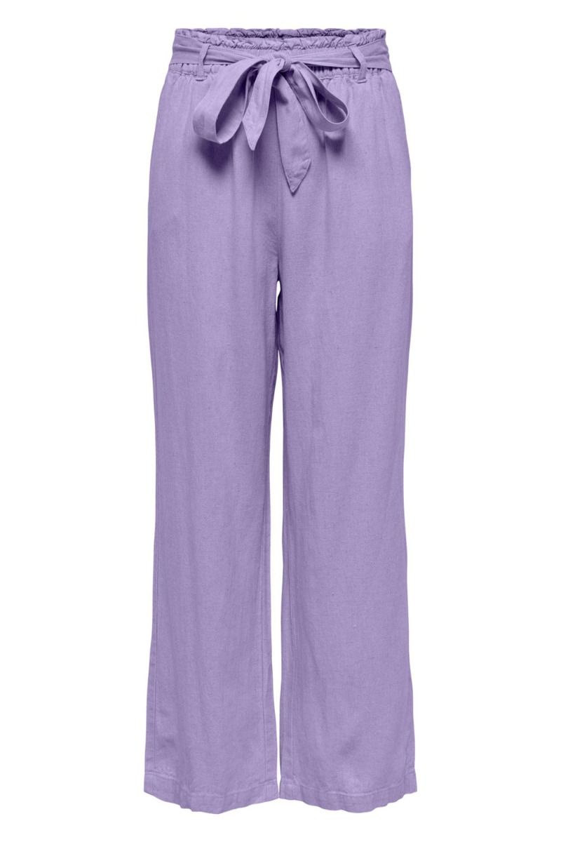 JDY - Bukser - JDY Say Linen Belt Pant - Purple Rose