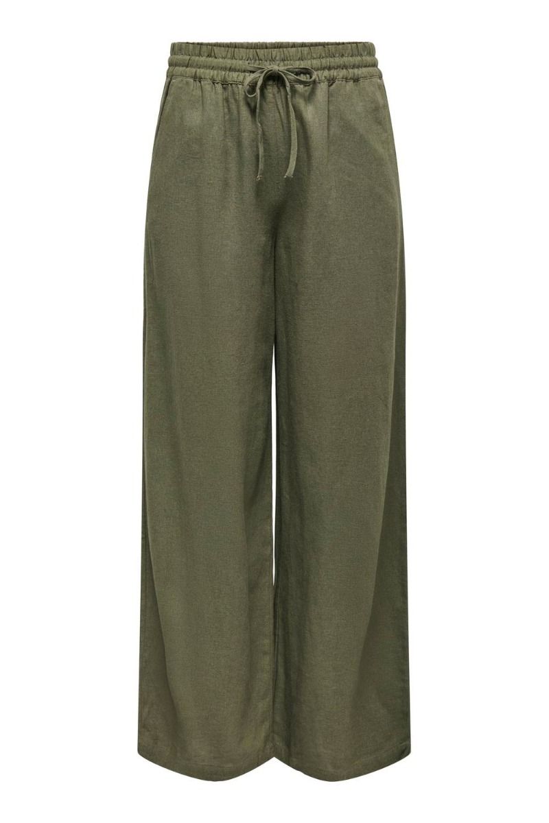 JDY - Bukser - JDY Say Linen HW Wide Pant - Kalamata 