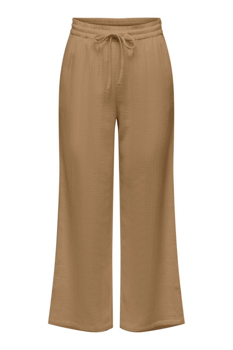 JDY - Bukser - JDY Theis Wide Slit Pants - Brown Sugar