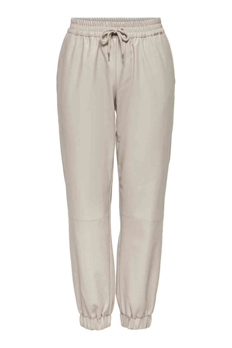 JDY - Bukser - Wilma Faux Leather Ankle Pant - Chateau Gray