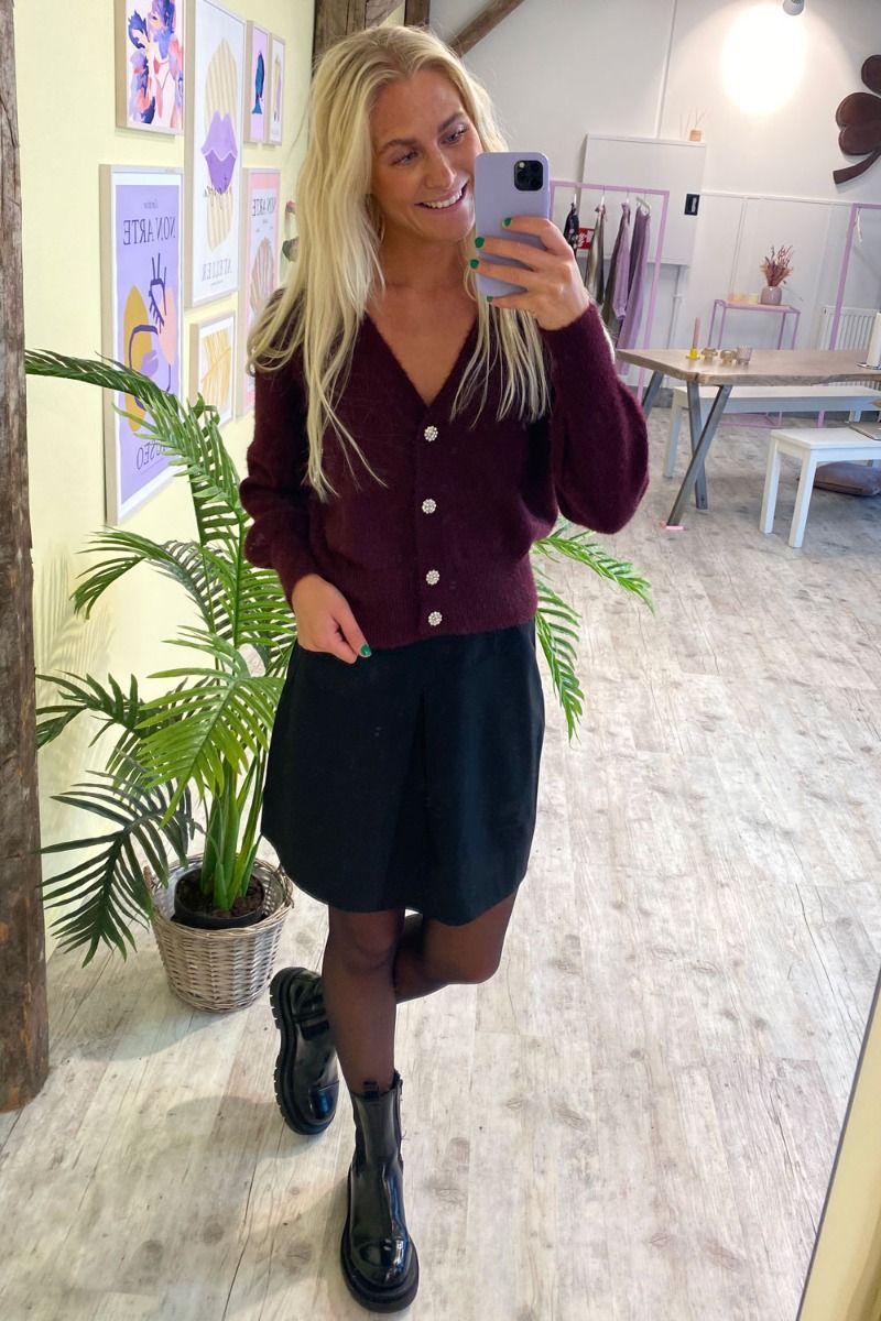 JDY - Cardigan - Alessi Life LS Button Cardigan - Winetasting