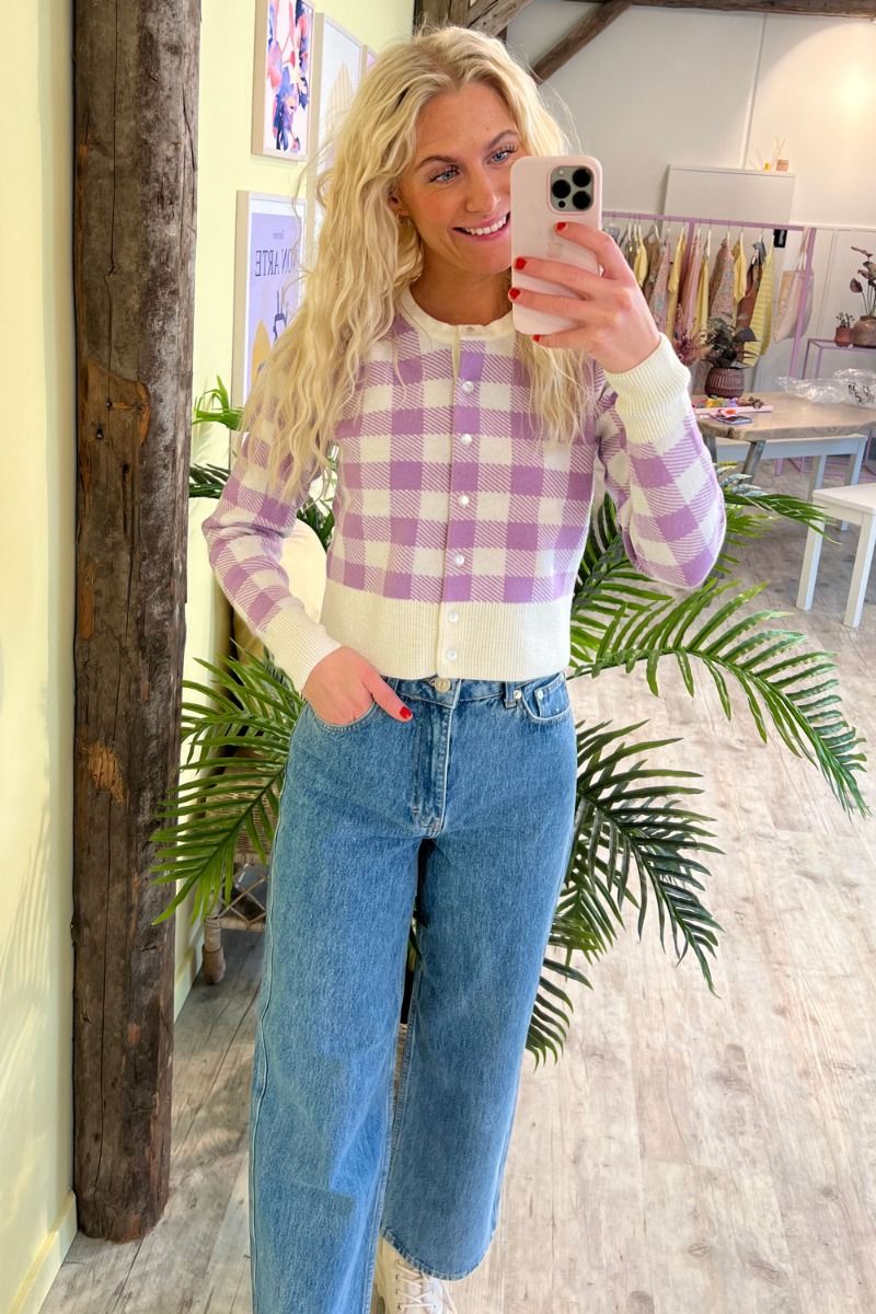 JDY - Cardigan - Henny Life L/S Jacquard Cardigan Knit - Cloud Dancer