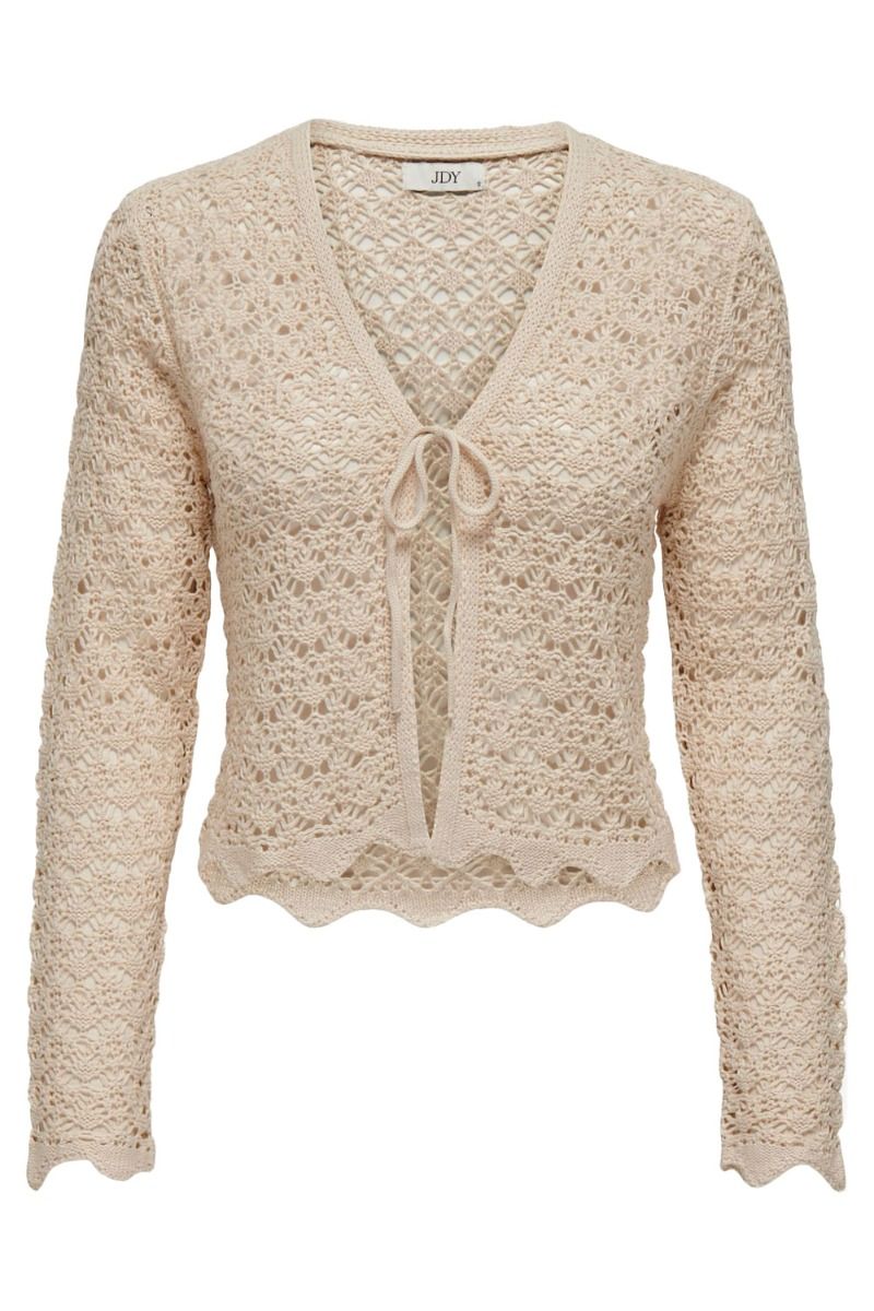 JDY - Cardigan - JDY Sun Evelyn L/S V-Neck Cardigan - Tapioca