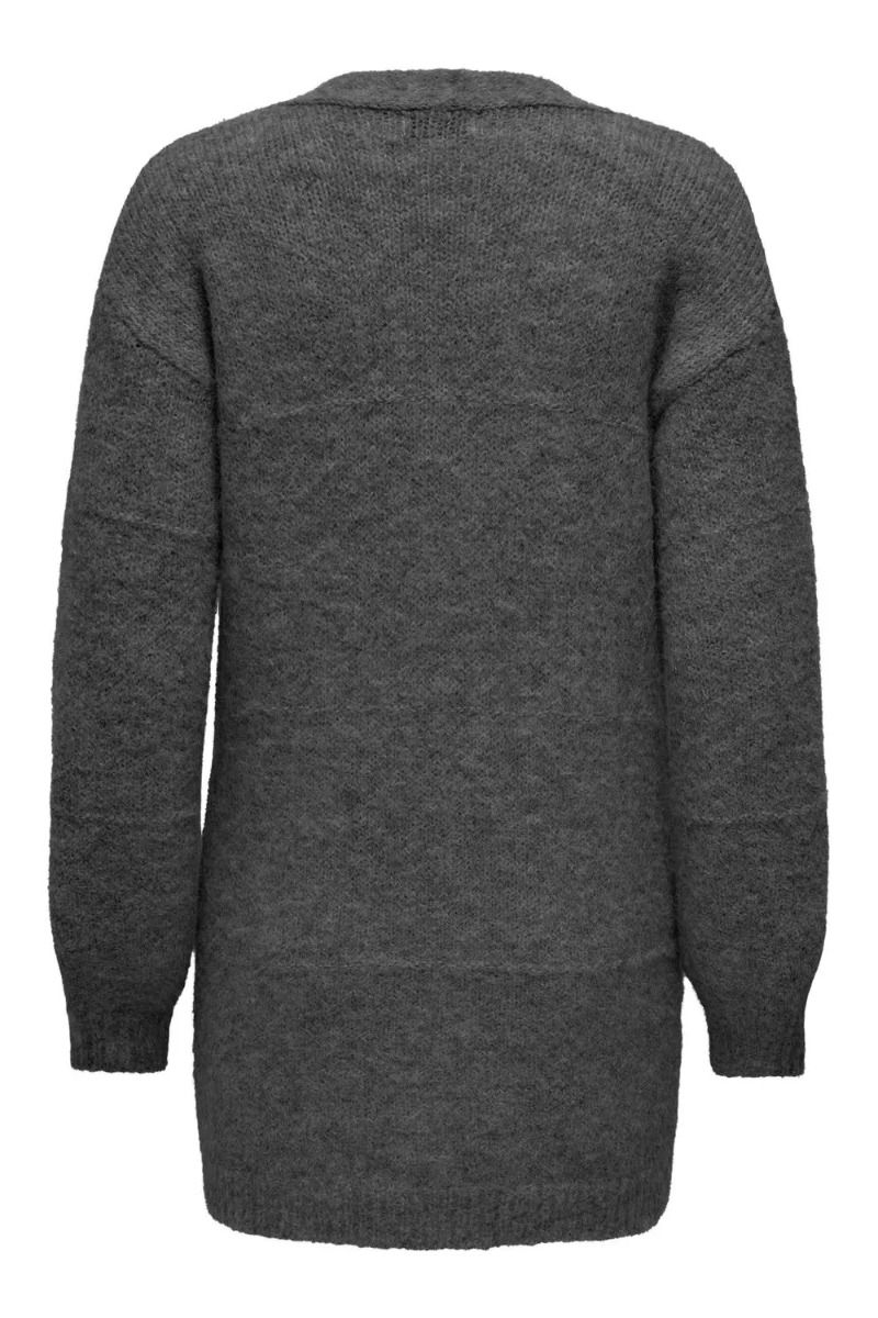 JDY - Cardigan - JDY Zoey Life L/S Open Cardigan - Dark Grey Melange