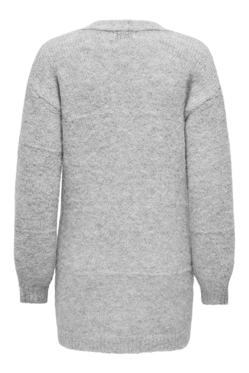 JDY - Cardigan - JDY Zoey Life L/S Open Cardigan - Light Grey Melange