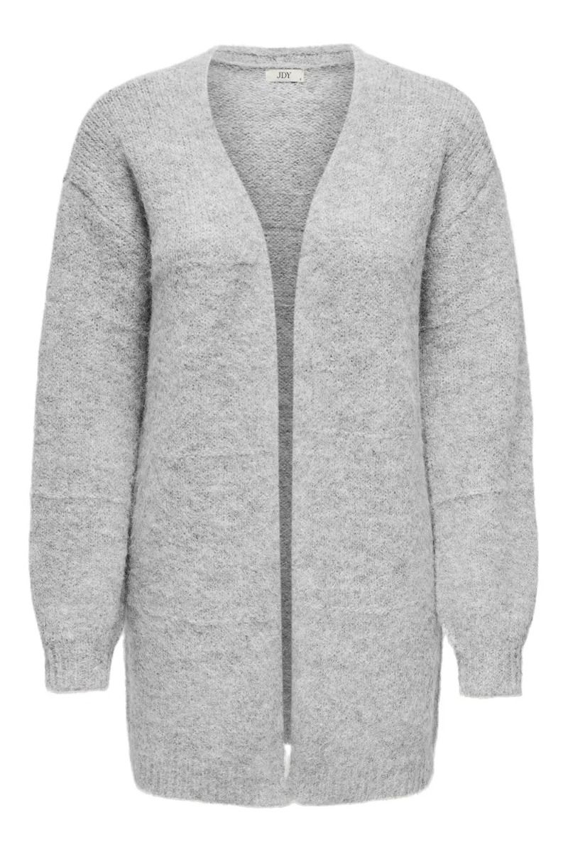 JDY - Cardigan - JDY Zoey Life L/S Open Cardigan - Light Grey Melange