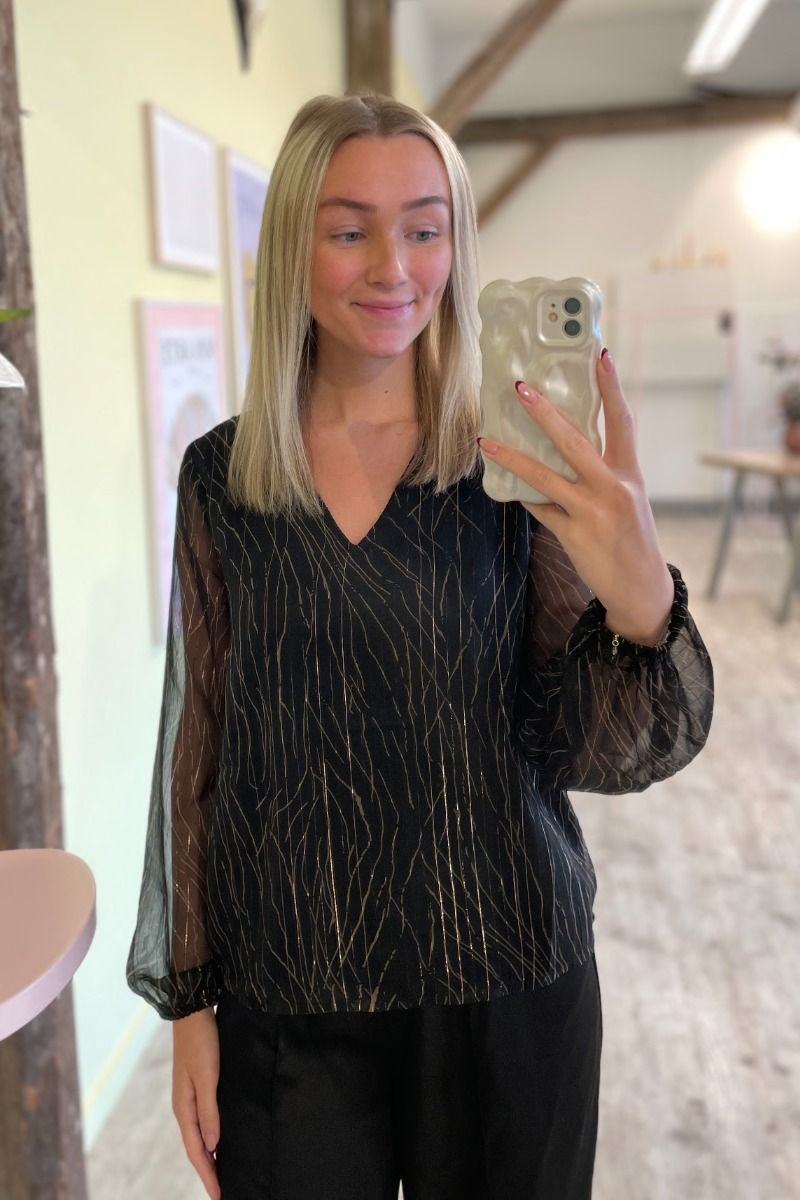 JDY - Bluse - Jdy Cody L/S V-Neck Top - Black