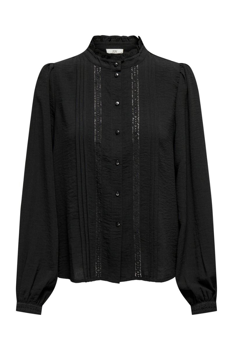 JDY - Bluse - Ellis Life L/S Lace Shirt - Black