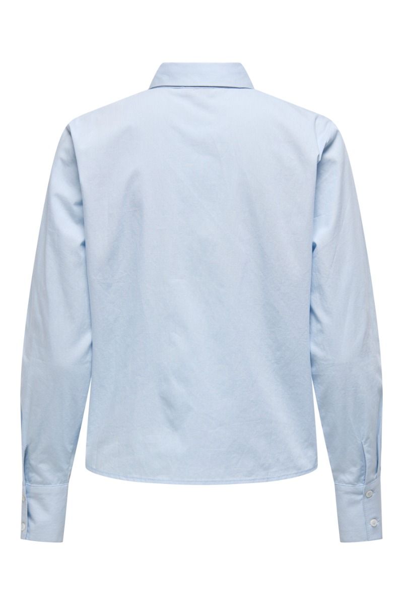 JDY - Skjorte - Flora L/S Embroidery Shirt - Cashmere Blue