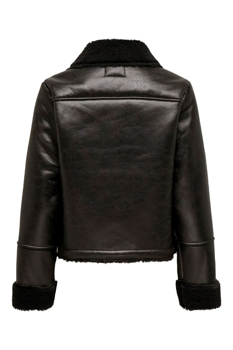 JDY - Jakke - JDY Fibbi Faux Shearling Jacket - Chocolate Torte