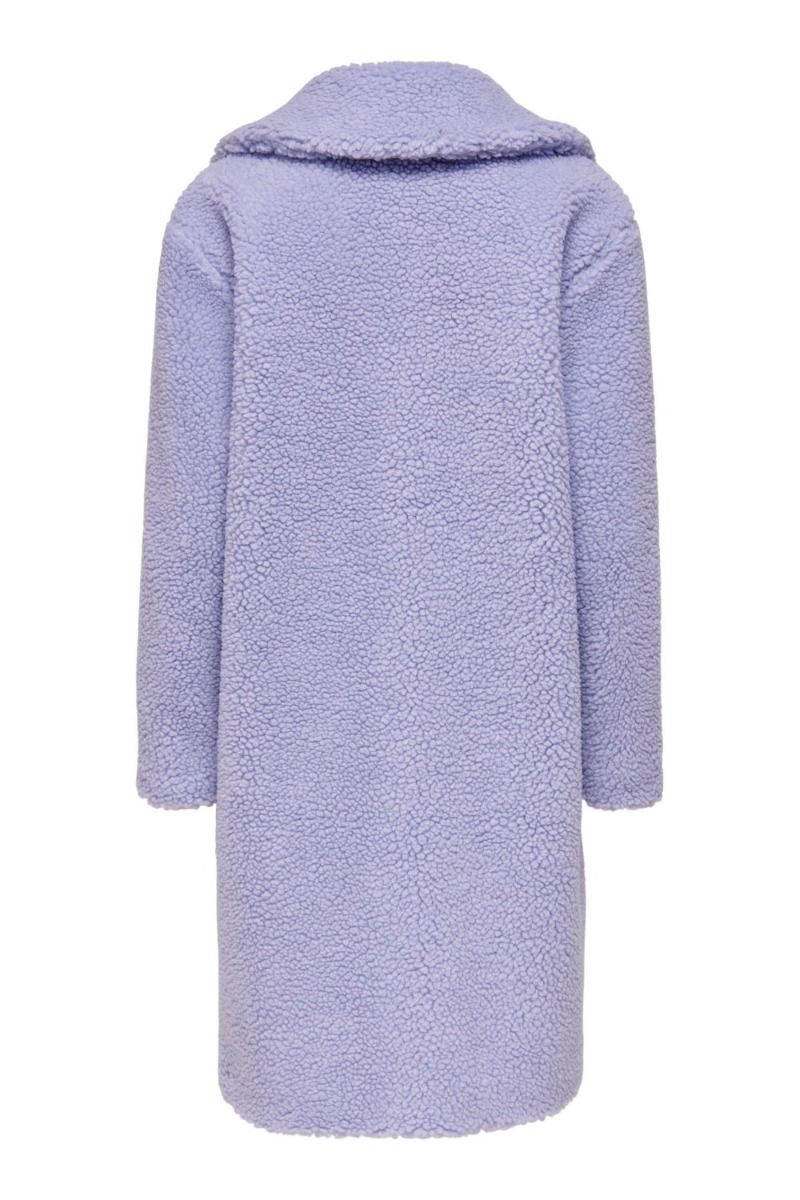JDY - Jakke - JDY Legacy Long Sherpa Coat - Lavender