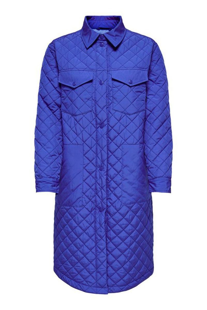 JDY - Jakke - JDY Jennifer Quilt Long Shacket - Dazzling Blue