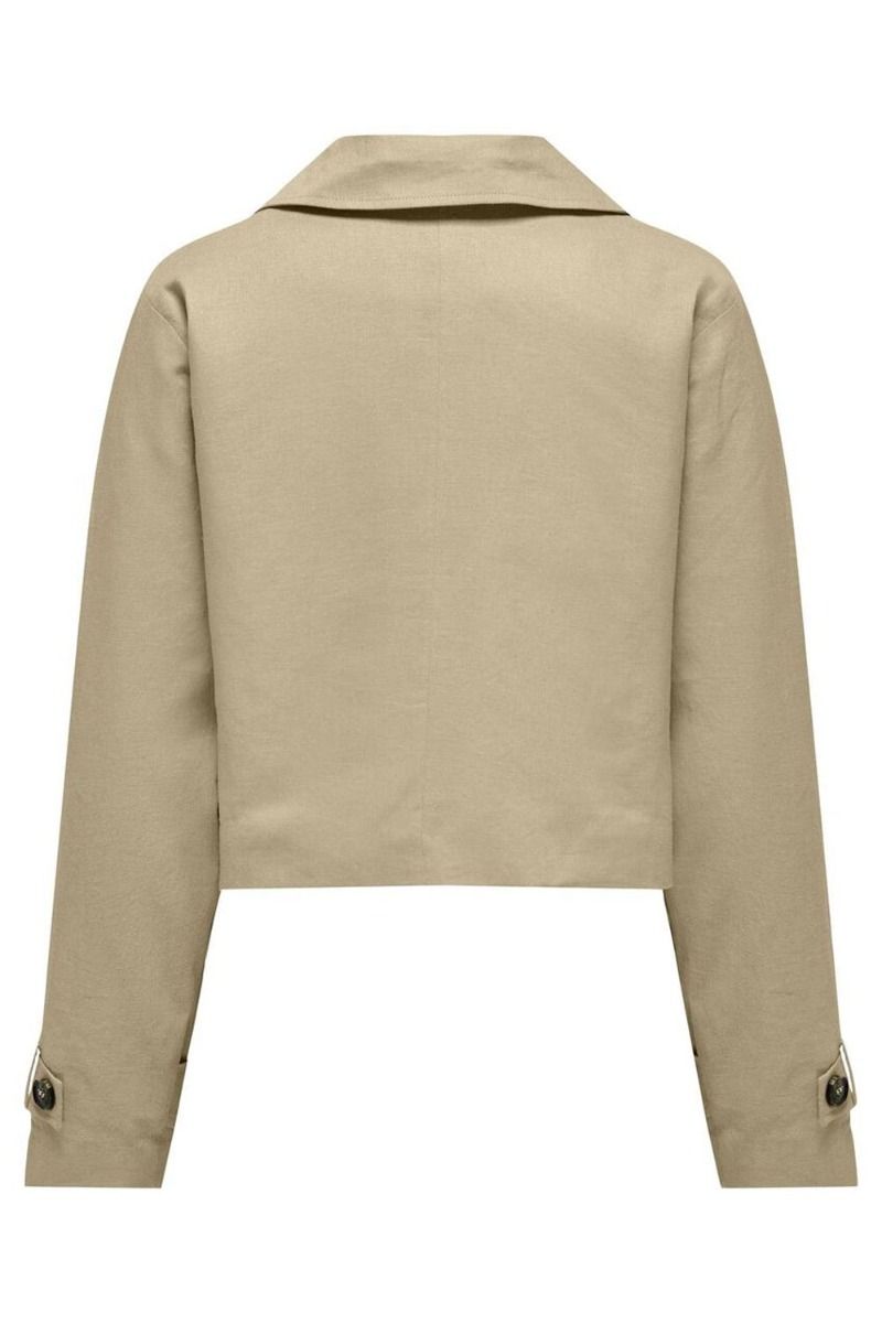 JDY - Jakke - JDY Nellie Linen Mix Short Jacket - Pale Khaki