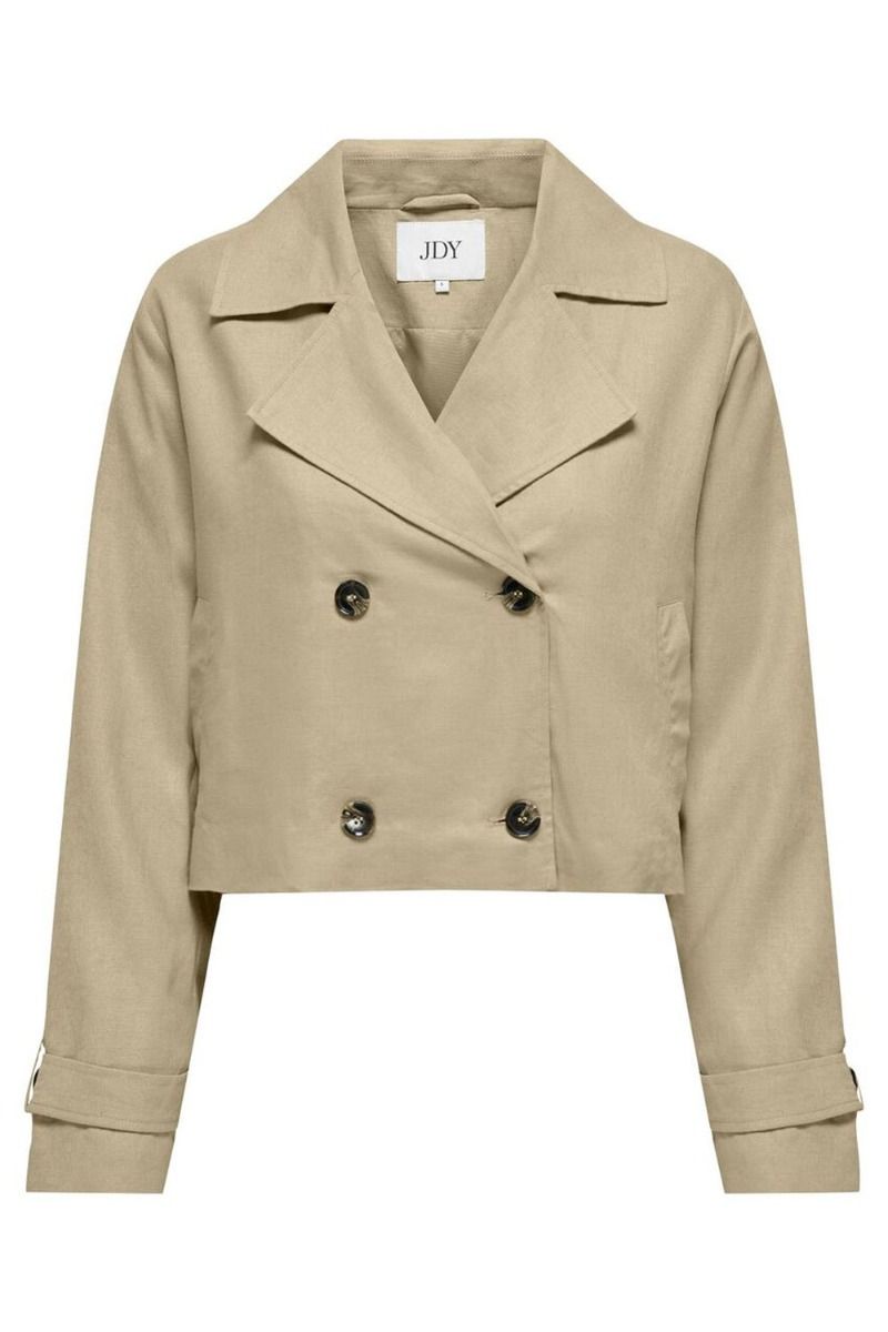 JDY - Jakke - JDY Nellie Linen Mix Short Jacket - Pale Khaki