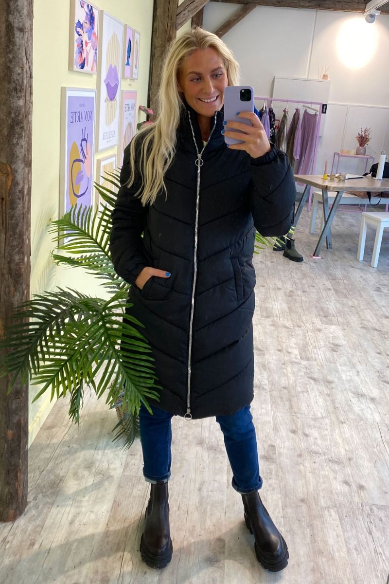JDY - Jakke - New Finno Long Padded Jacket - Black