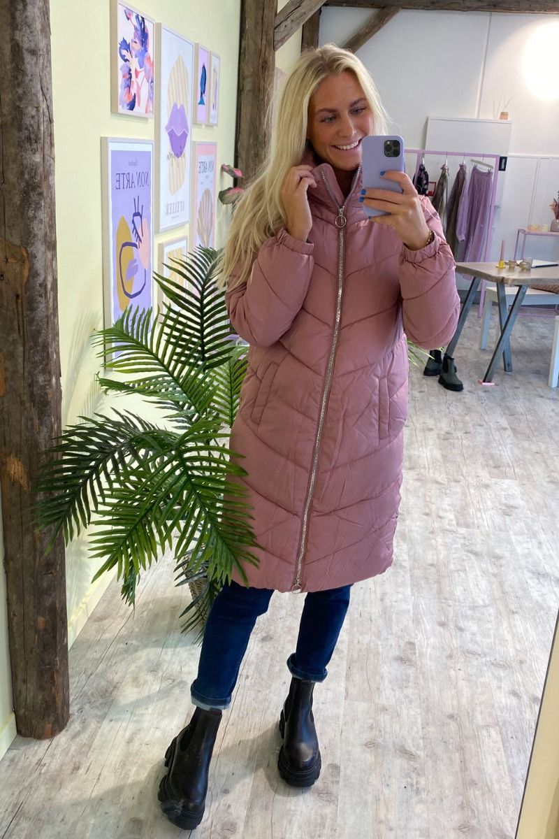 JDY - Jakke - New Finno Long Padded Jacket - Nostalgia Rose