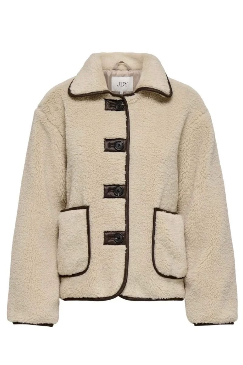JDY - Jakke - JDY Noella Life Teddy Jacket - Cement