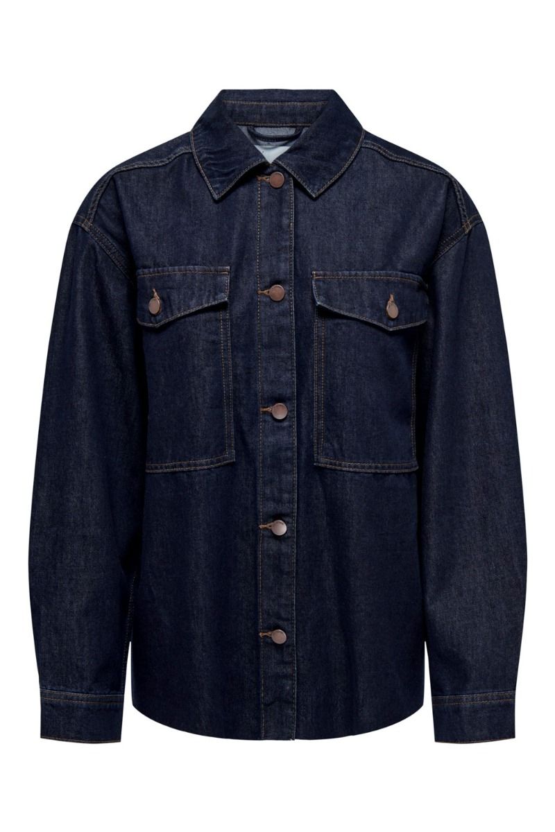 JDY - Jakke - JDY Sansa Oversized Jacket mix - Dark Blue Denim 