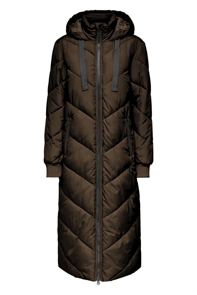JDY - Jakke - Skylar X-long Padded - Chocolate Brown