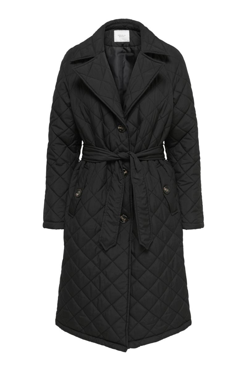 JDY - Jakke - Tora Long Quilt Trenchcoat - Black