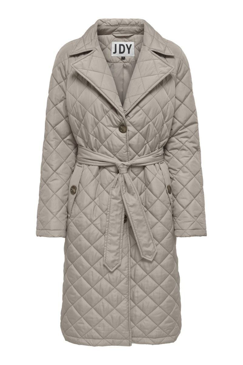 JDY -  JDY Tora Long Quilt Trenchcoat - Simply Taupe