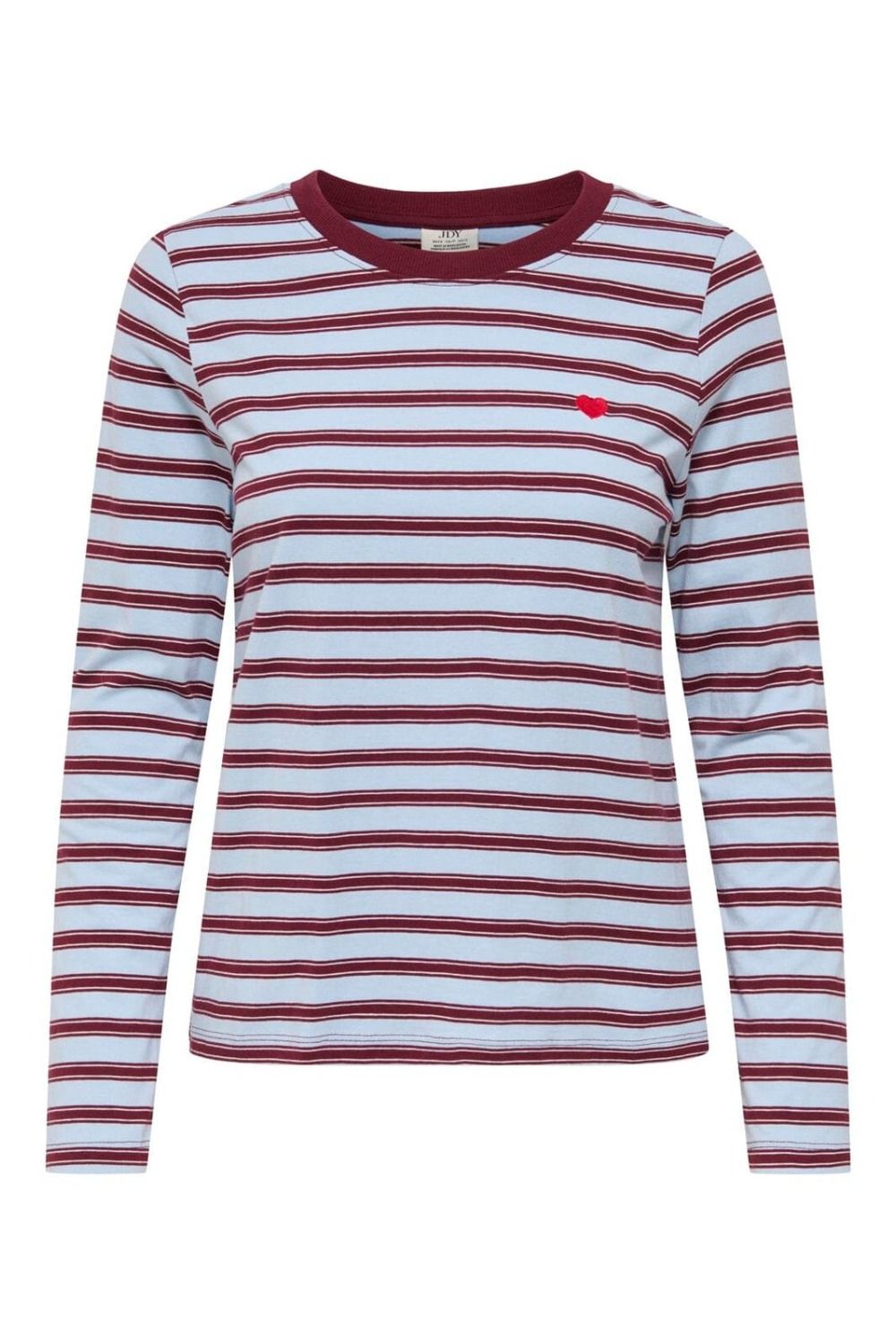 JDY - Bluse - JDY Pisa LS Print Top - Cashmere Blue/Chelsea Stripe Heart