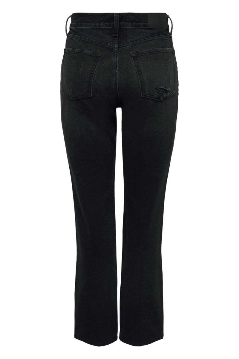 JDY - Jeans - JDY Vanja HW Boyfriend Destroyed Zip - Black Denim