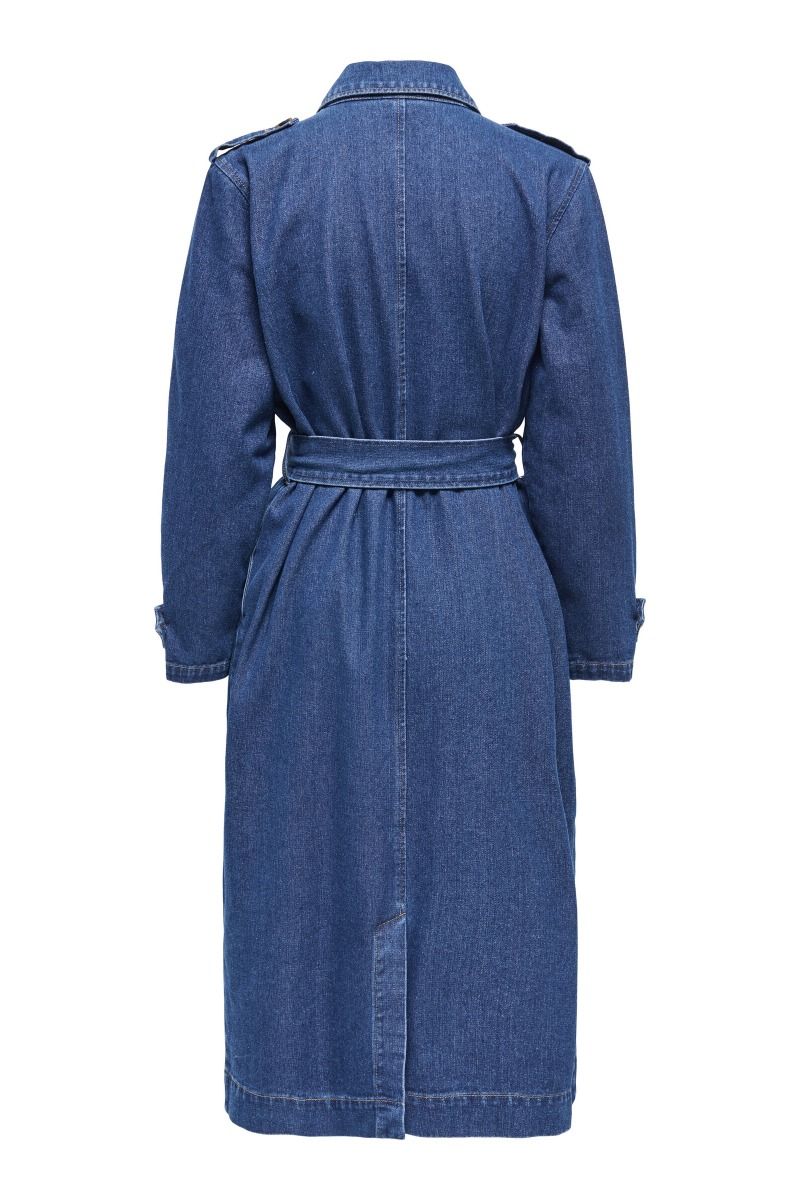 JDY - Jakke - Katrine LS Belt Trenchcoat - Dark Blue Denim