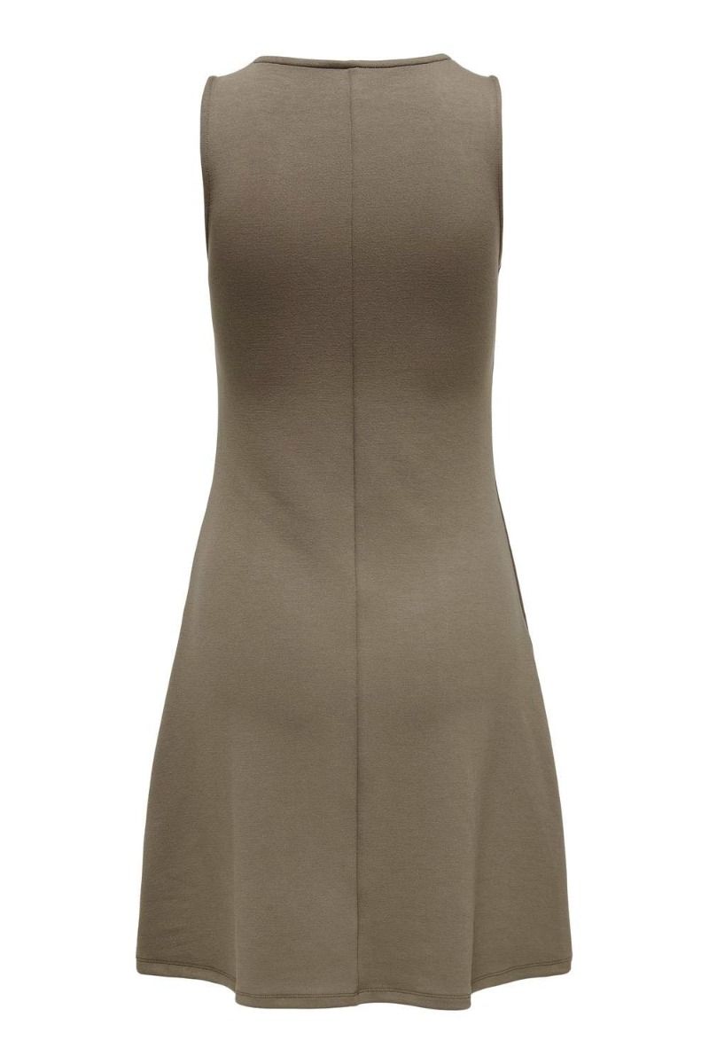 JDY - Kjole - JDY Alanis S/L Mini Dress Jrs Exp - Walnut