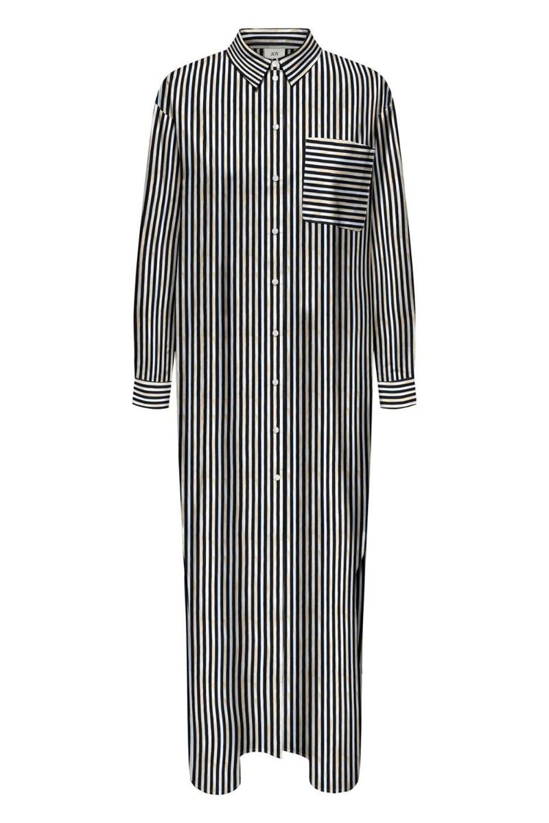 JDY - Kjole - JDY Allie L/S Loose Maxi Shirt Dress - White