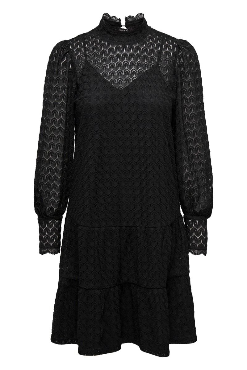 JDY - Kjole - JDY Avery L/S Lace Dress - Black