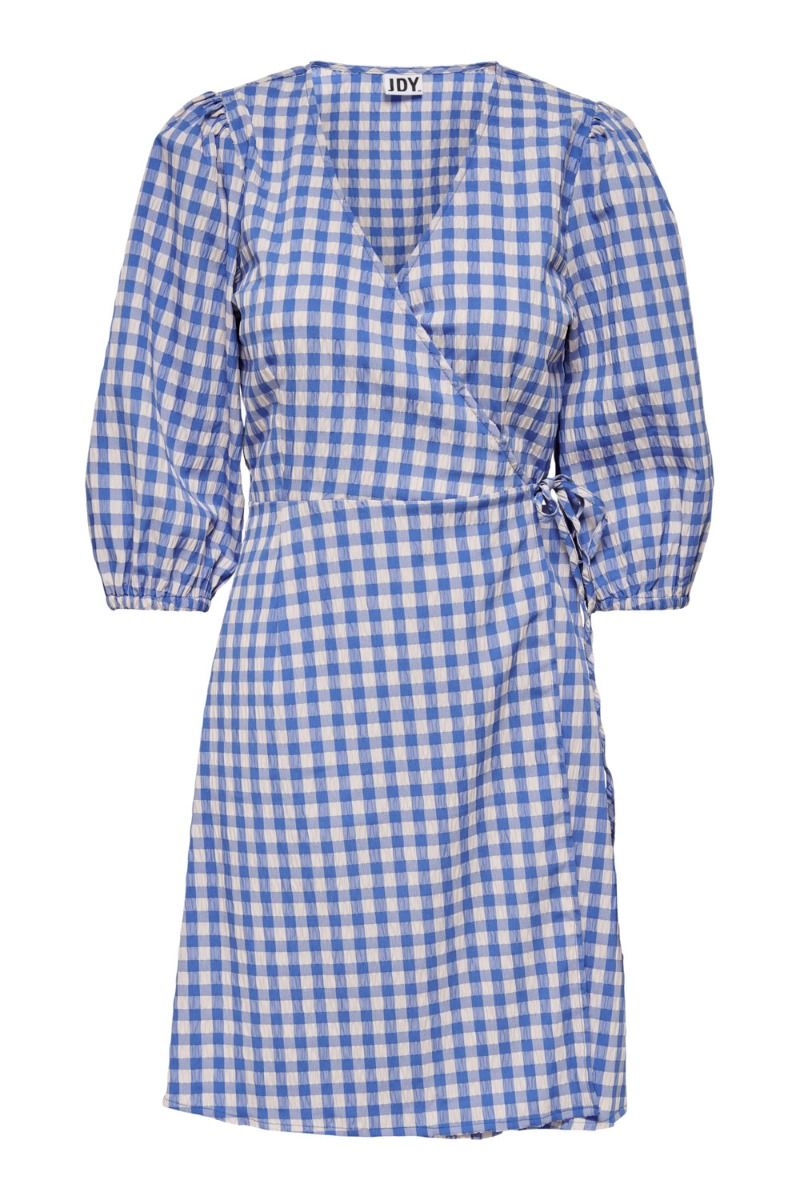 JDY - Kjole - Basil 3/4 Below Knee Wrap Dress - Palace Blue