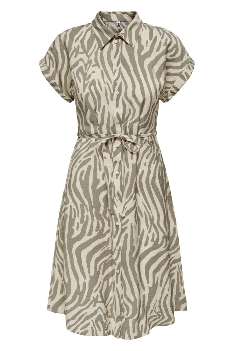 JDY - Kjole - JDY Camille SS Shirt Dress - Sandshell/Vetiver