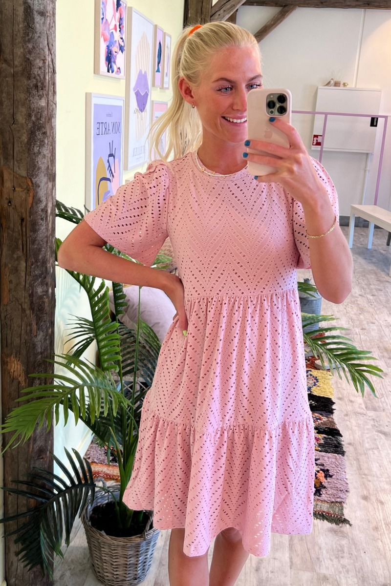 JDY - Kjole - JDY Carla Cathinka S/S Dress - Bleached Mauve