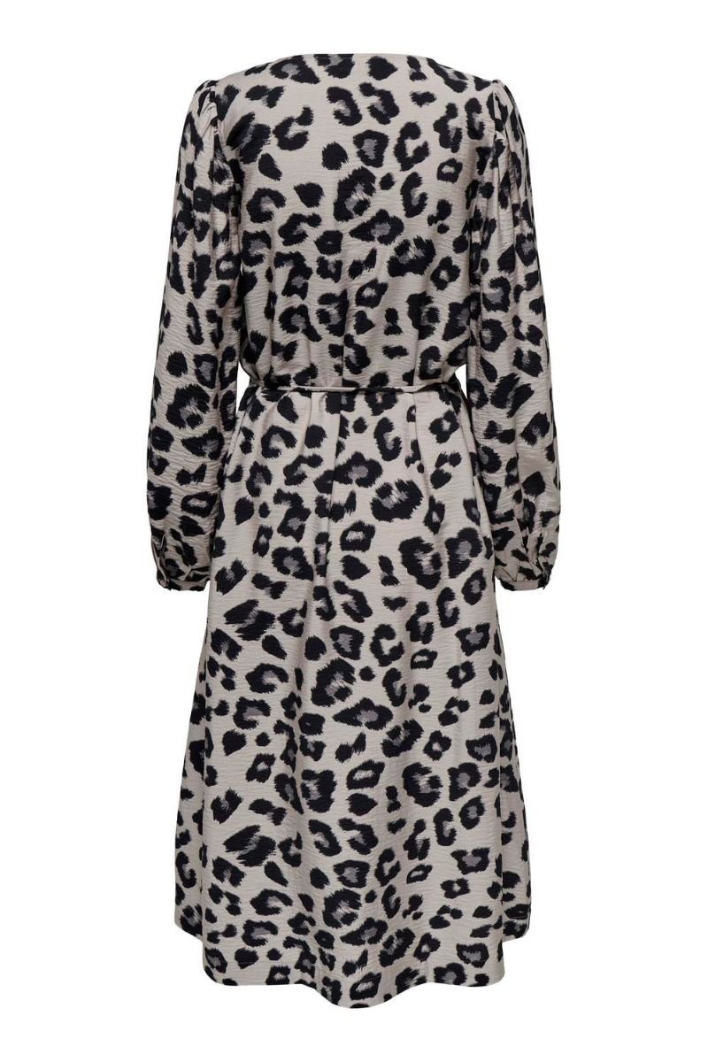 JDY - Kjole - JDY Caroline L/S Midi Slit Dress - Dove December/Sky Leo