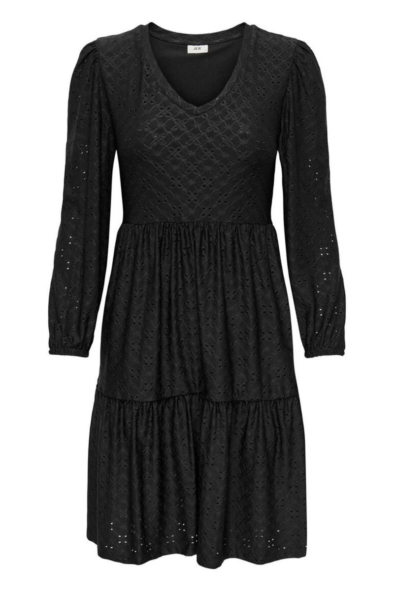 JDY - Kjole - JDY Cathinka L/S V Neck Dress - Black
