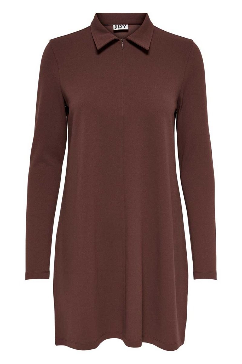 JDY - Kjole - JDY Catia LS Zip Dress - Brown Stone