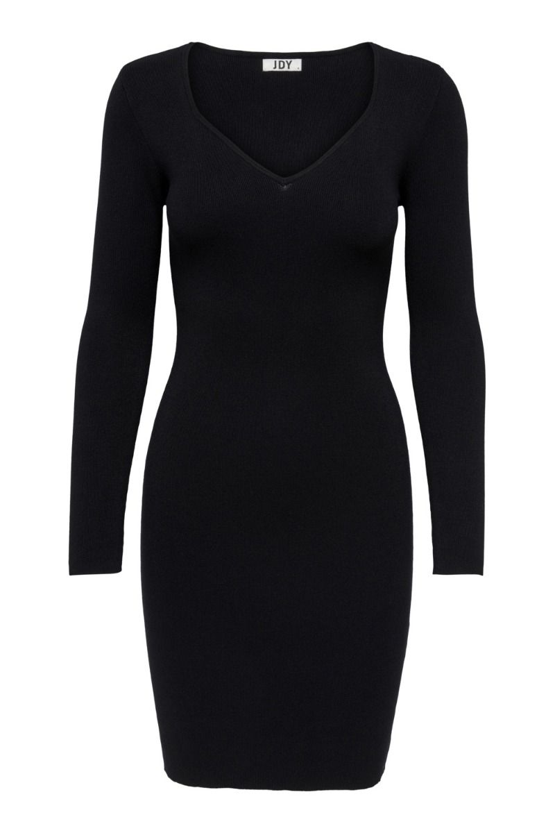 JDY - Kjole - JDY Cirkeline Life L/S Heart Dress - Black