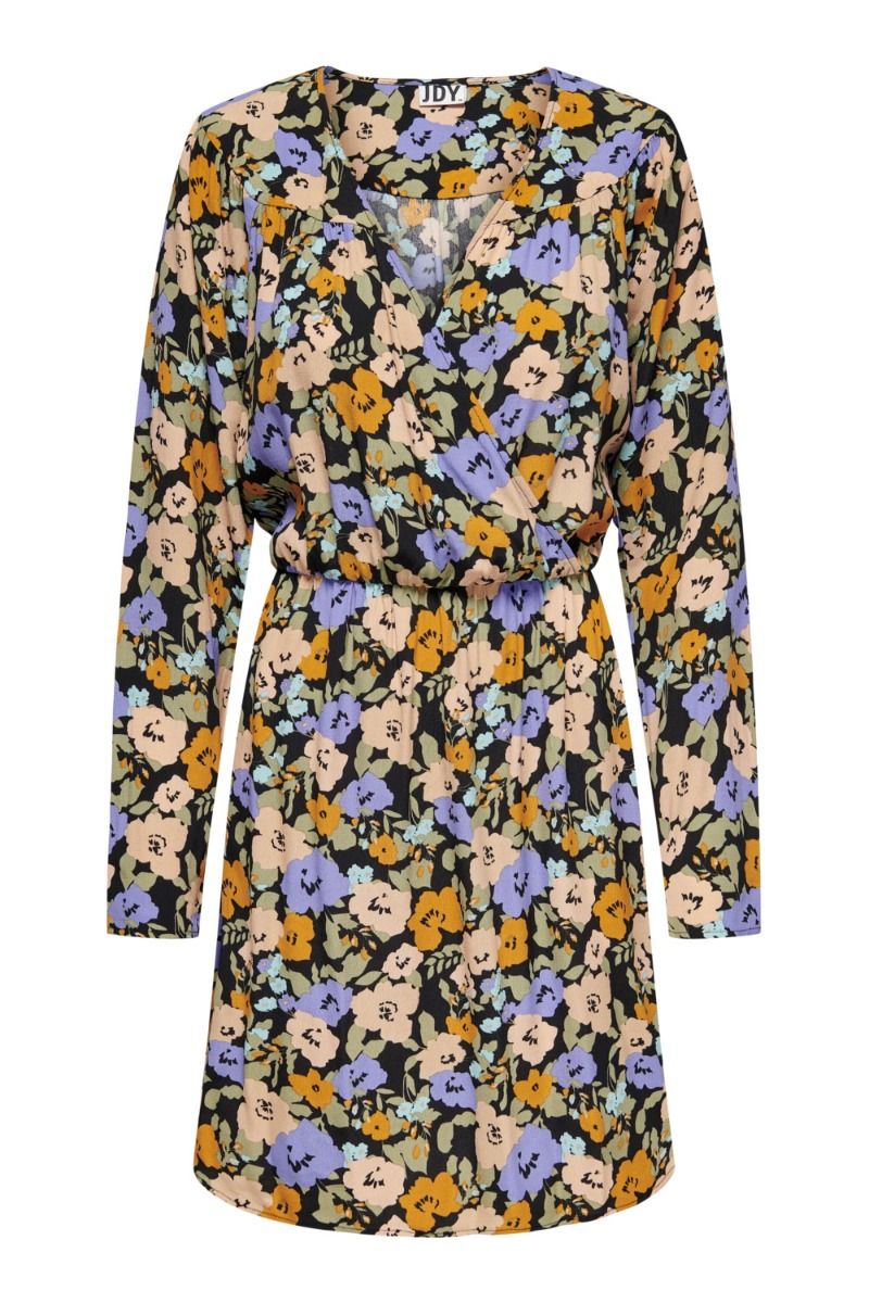 JDY - Kjole - Cohen L/S Above Knee Wrap Dress - Black