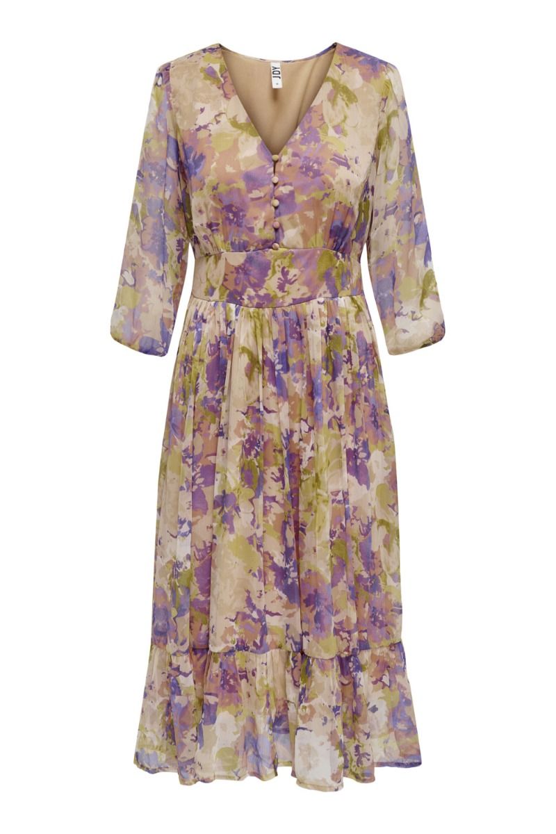 JDY - Kjole - Dawn 3/4 Below Knee Dress - Peach Whip