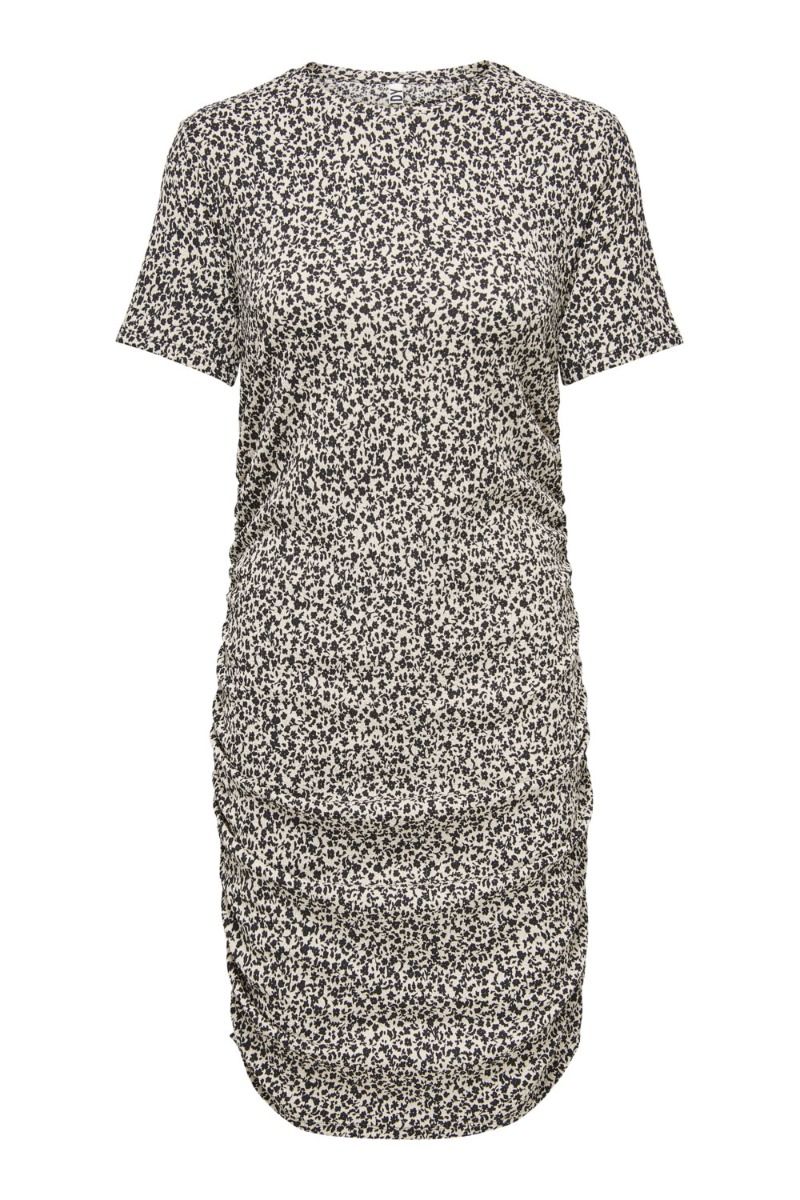 JDY - Kjole - Filona S/S Ruching Dress - Cloud Dancer