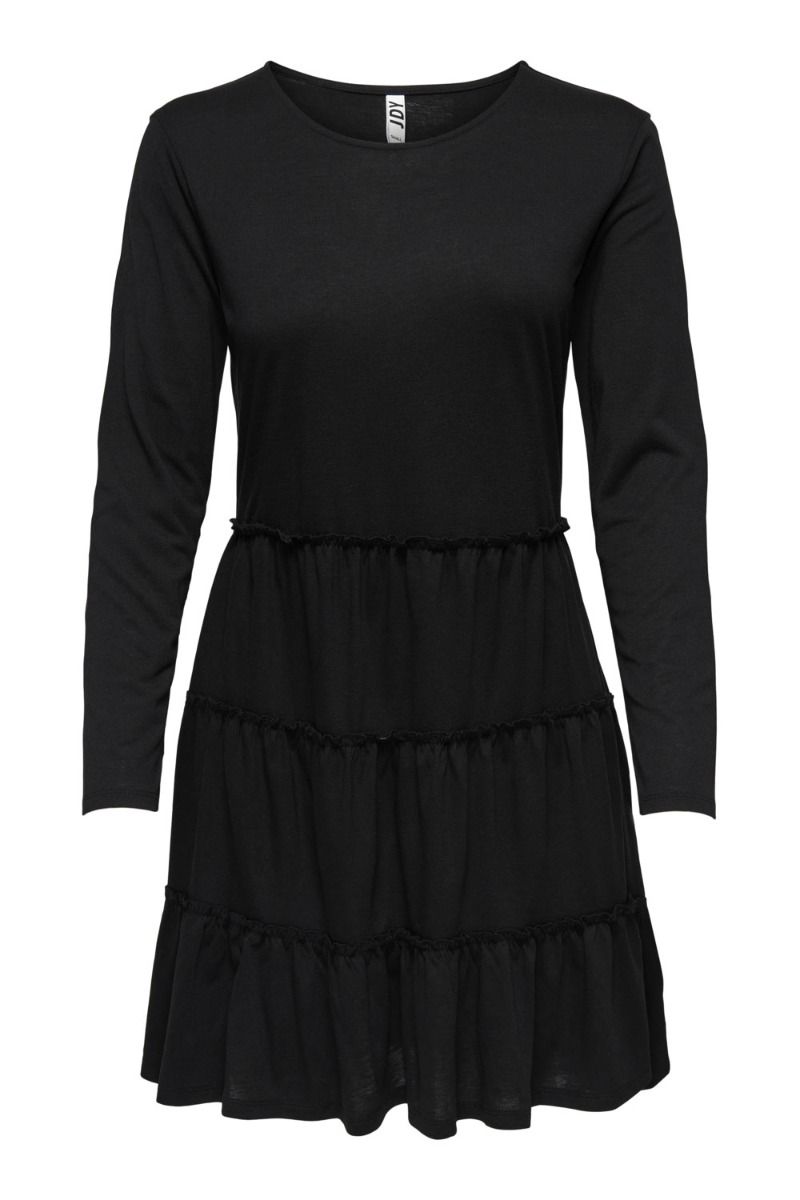 JDY - Frosty L/S Short Layer Dress - Black