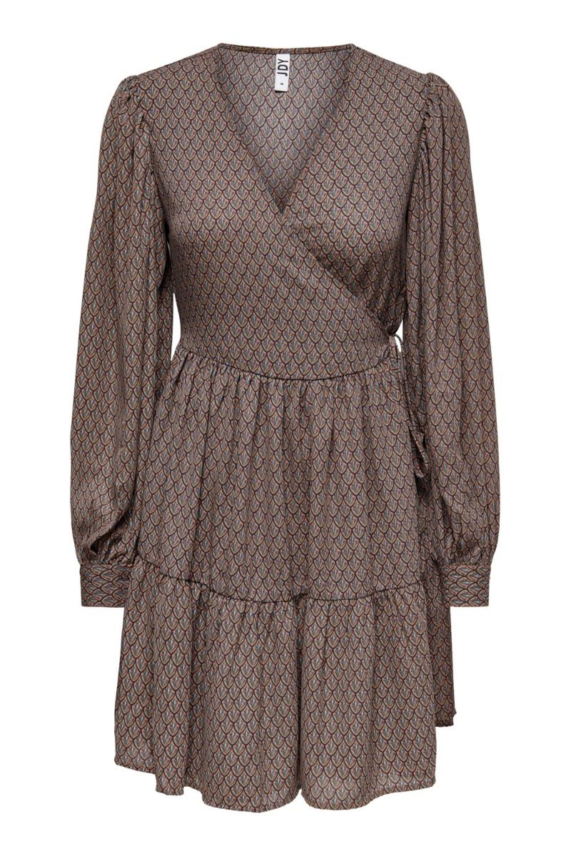 JDY - Kjole - Gaucho Life L/S Wrap Dress - Copper Brown