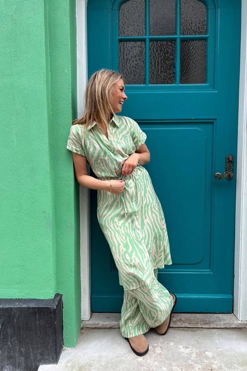 JDY - Kjole - JDY Camille SS Shirt Dress - Sandshell/Absinth